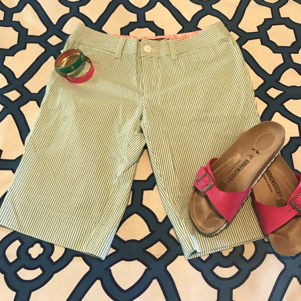 Vineyard Vines Green Seersucker Shorts